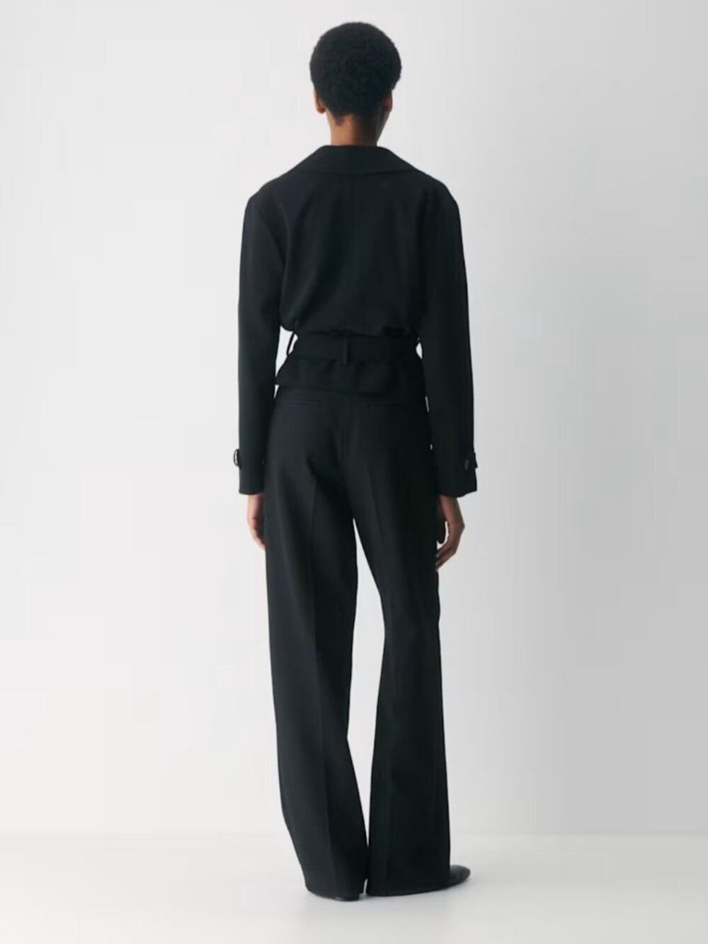 NWT Aritzia  POSTAGE Trench Coat -Sway Crepe Black - Picture 6 of 11